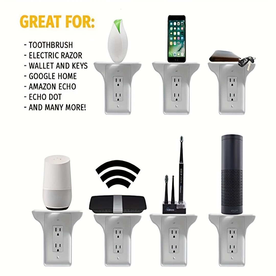 Wall-Mounted Storage Rack for Switch and Electronics Kitchen Household Space-Saving No Drilling