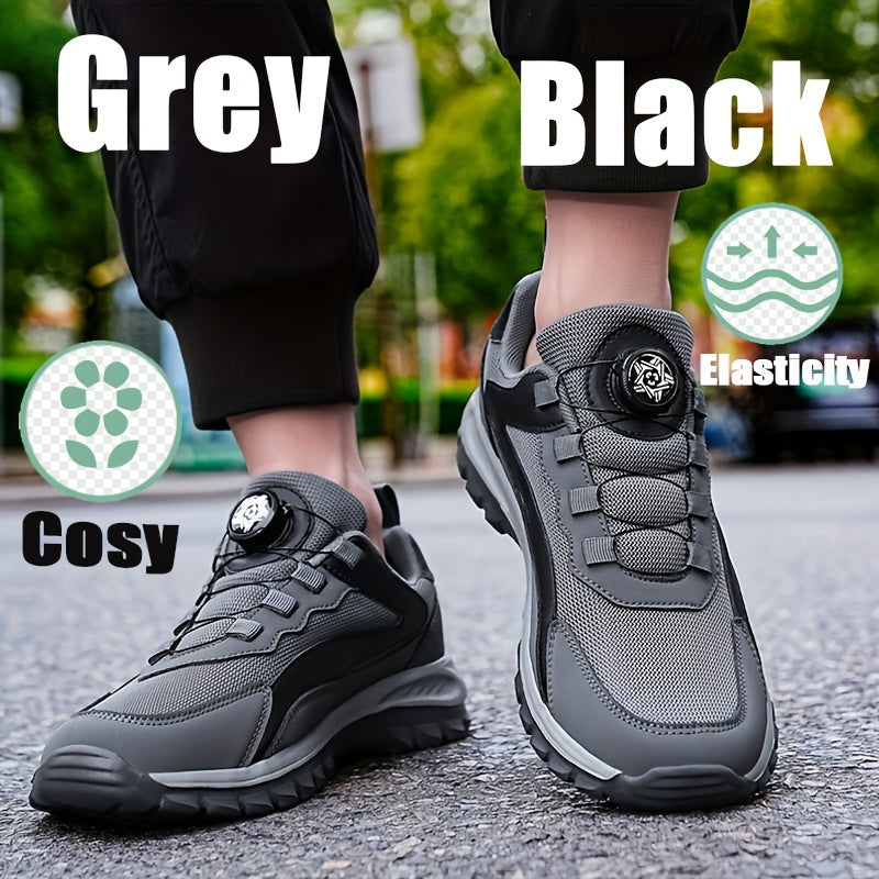 Zapatos de exterior para hombres grandes, ligeros y casuales para senderismo con hebilla giratoria sin cordones
