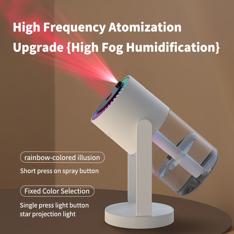Ultrasonic Humidifier with Aromatherapy Diffuser 280mL Starry Sky Projector Dual Spray