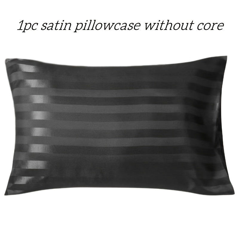 Soft Skin-Friendly Striped Satin Pillowcase with Flap Closure