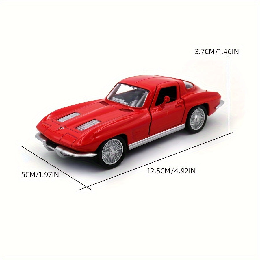 Kids Die-Cast Vintage Sports Car Toy 1:36 Zinc Alloy Openable Doors Red Blue Black