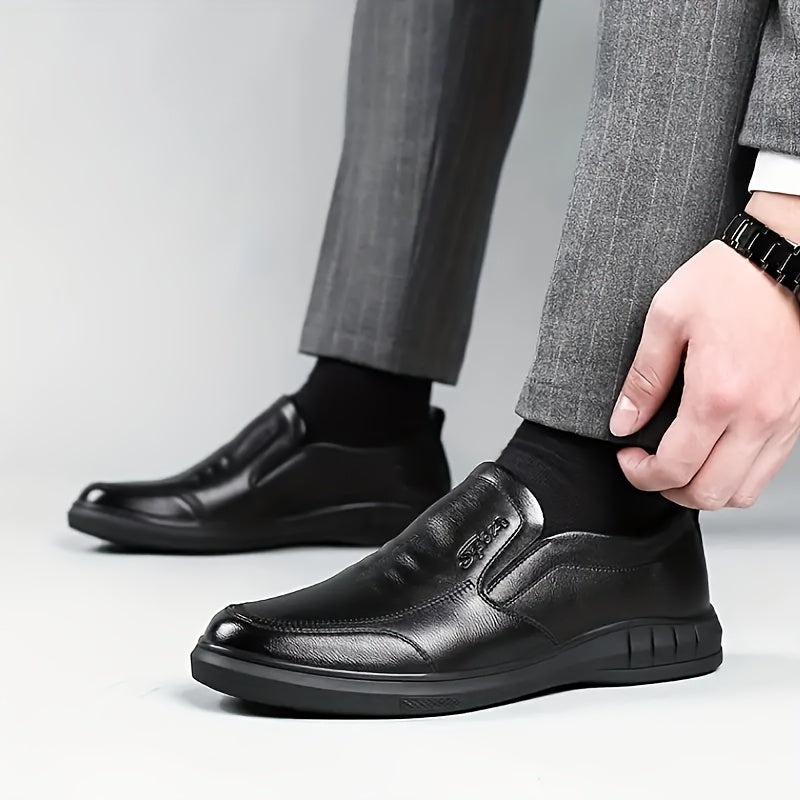 Men's Slip-On Shoes Breathable PU Comfortable Casual Rubber Sole