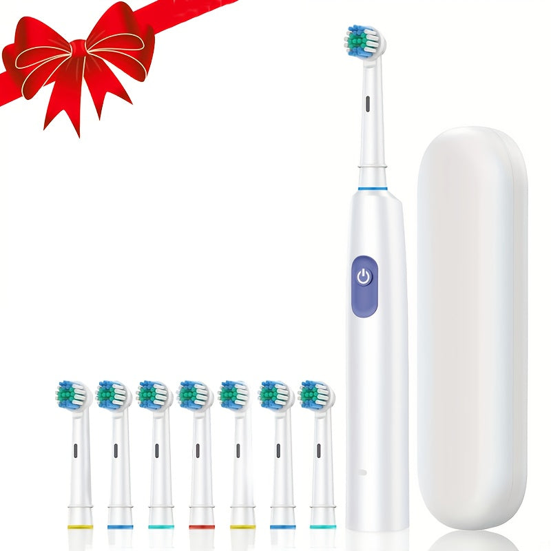 Electric Toothbrush with 8 Brush Heads, 5 Modes, Travel Case, Rechargeable Battery