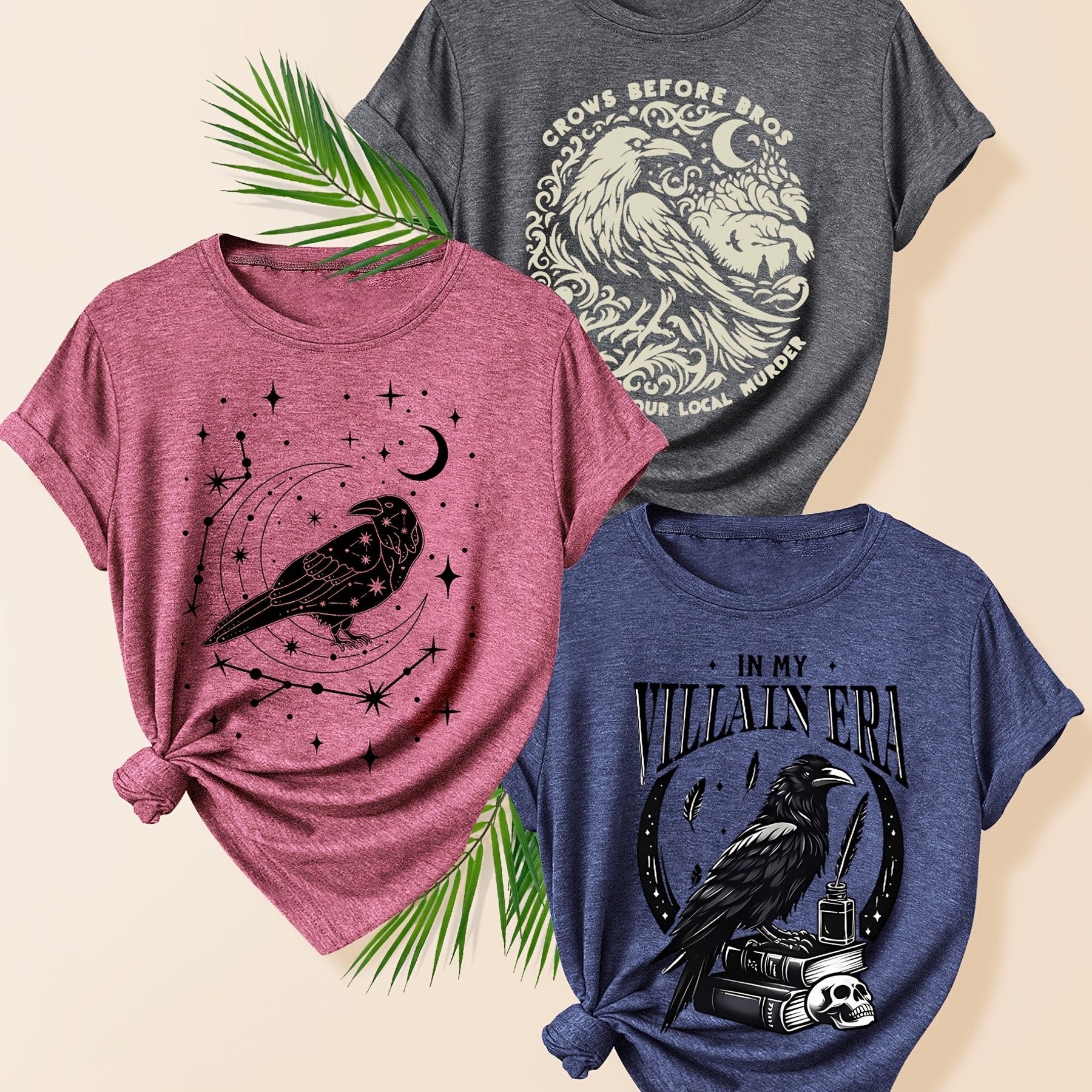 Women’s Cotton Owl Pattern T-Shirt Summer Casual Short Sleeve Multiple Colors