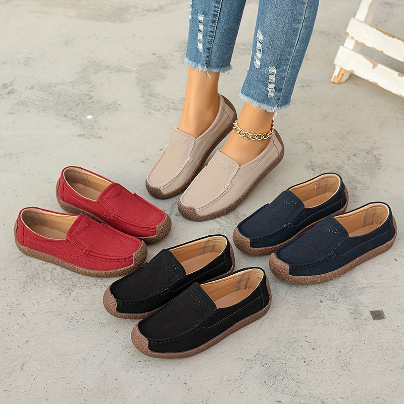 Женские черные лоферы-слипы повседневные туфли с нескользящей подошвой из TPR