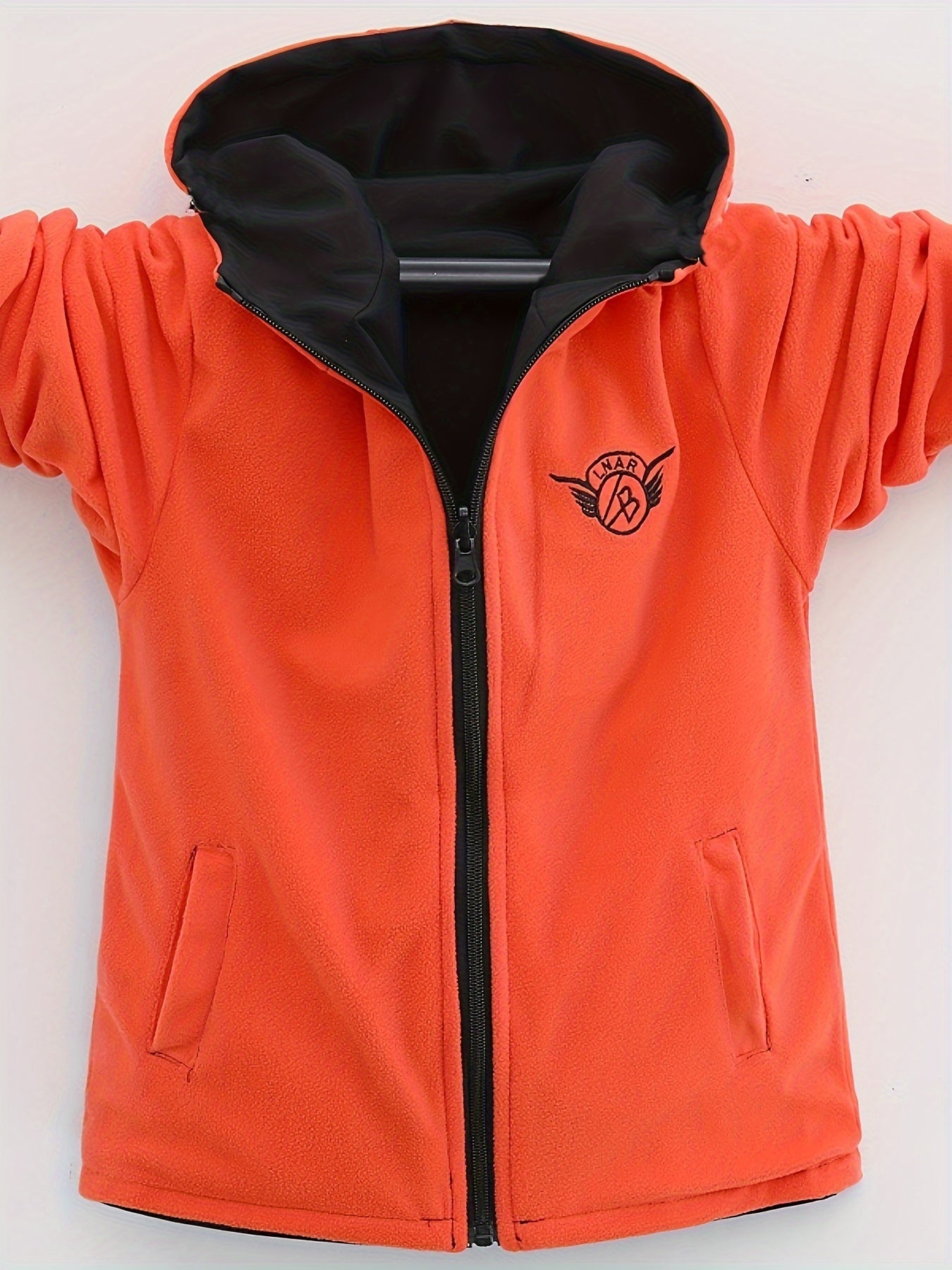 Детская двусторонняя флисовая куртка с капюшоном для мальчиков, с длинными рукавами, на молнии, повседневная, для прогулок на улице