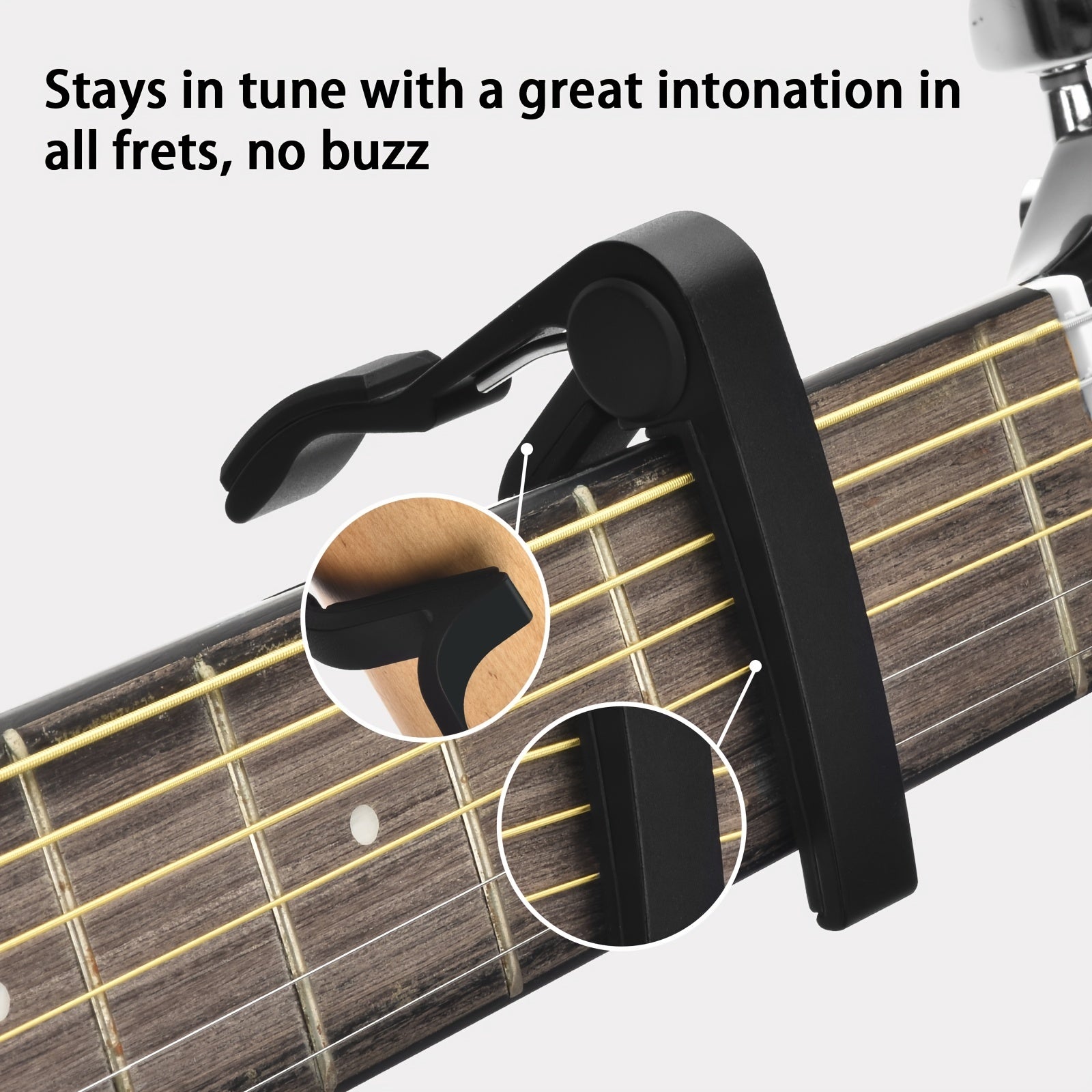 Guitar Tuner Set with Picks Capo and Clip-On Chromatic Tuner for Guitar Violin Bass Ukulele