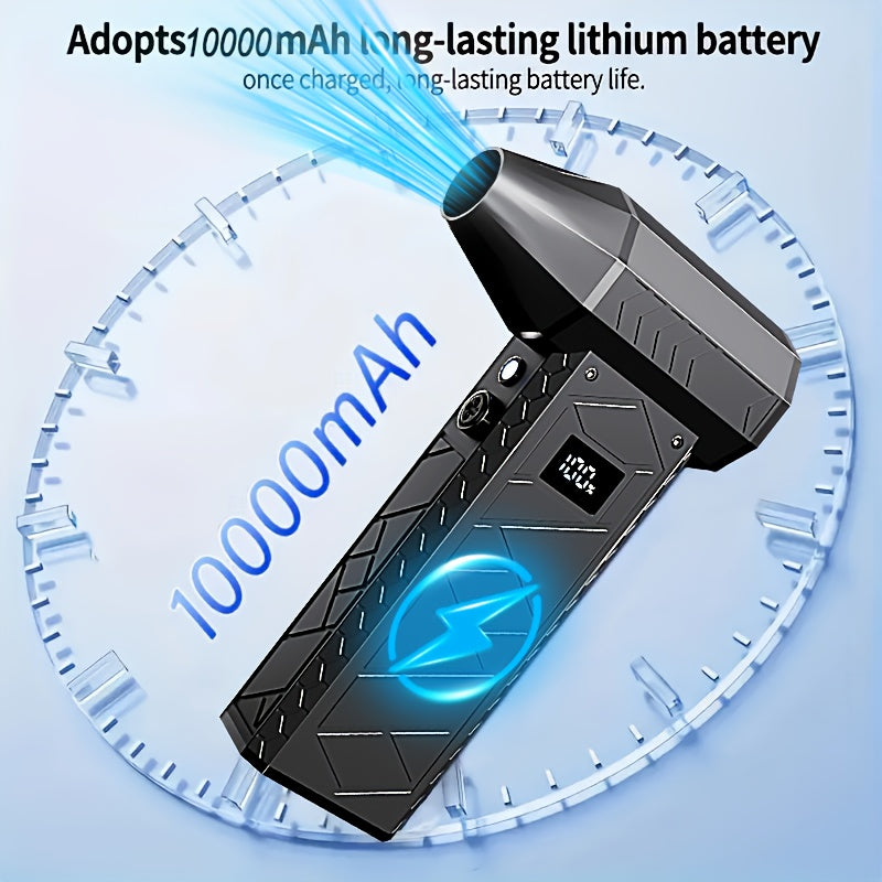 Electric Air Duster with 9 Nozzles USB Rechargeable 10000mAh Lithium Battery Dust Snow Removal