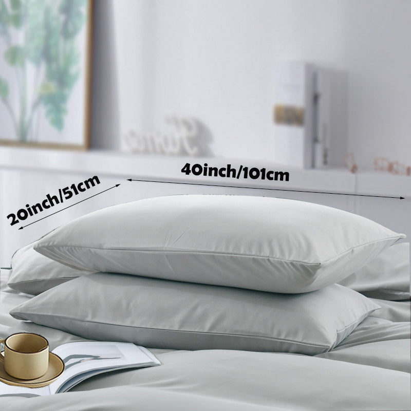 Set of 2 Soft Polyester Pillowcases Non-Wrinkle Fade-Resistant Lightweight Machine Washable