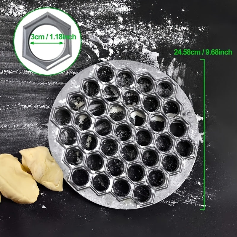 Round Metal Dumpling Mold with 37 Holes 24.99cm Food Safe Kitchen Tool