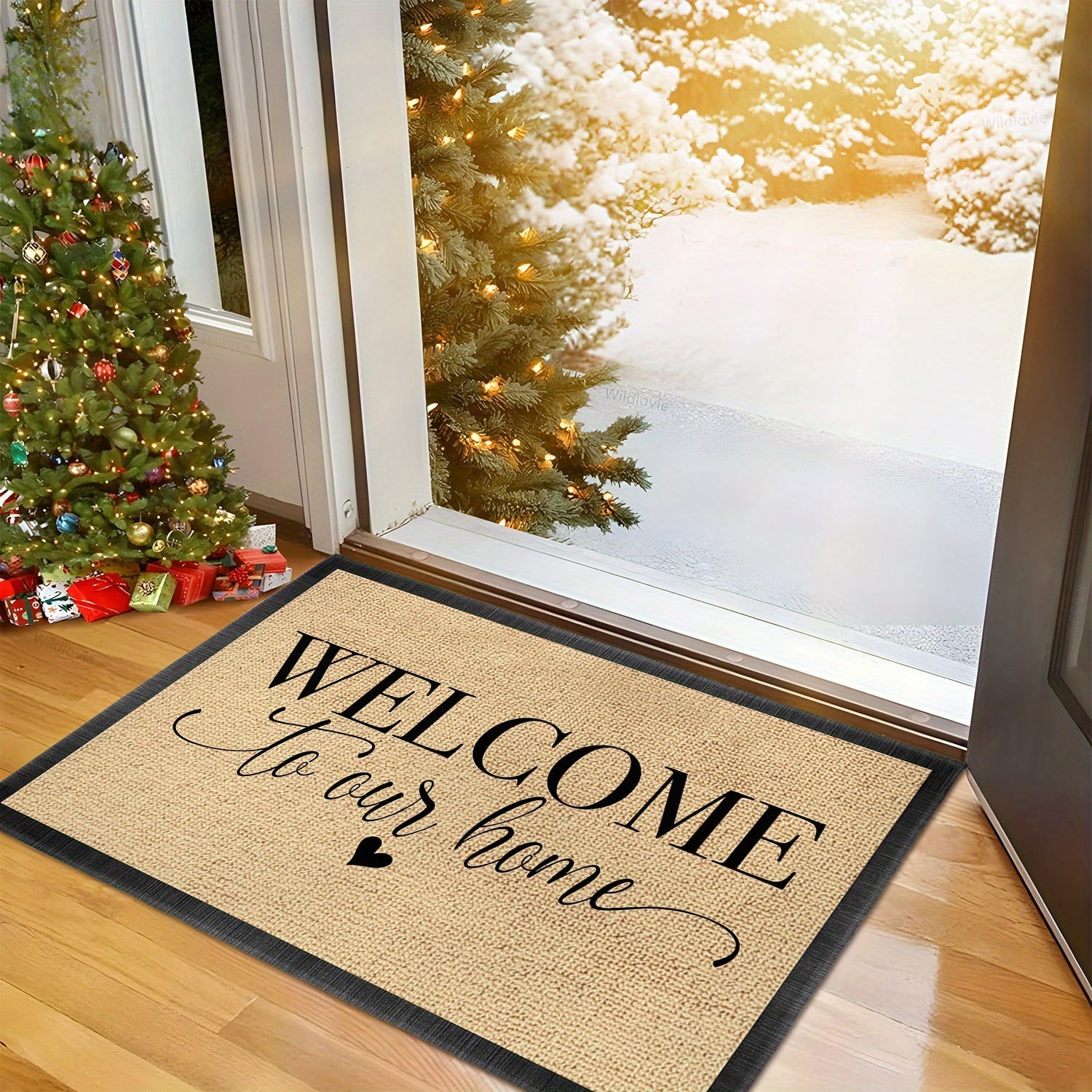 Alfombra antideslizante para puerta, decoración de cocina y hogar, poliéster suave y duradero