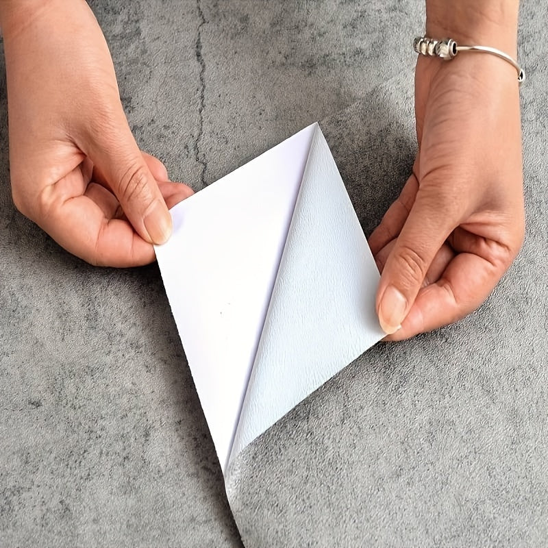 Kulrang-Oq Sement Yoriq Naqshli Devor Qog'ozi - Suvga Bardoshli, Olib Tashlanadigan Vinil Uy Bezash va Mebel Yangilash Uchun