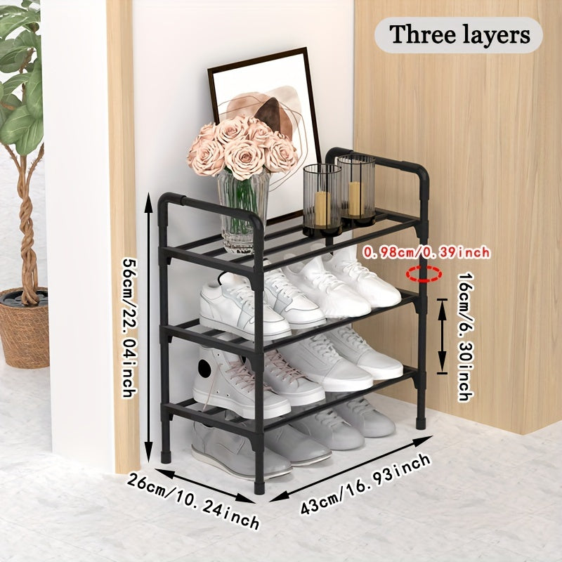 Multi-Layer Metal Shoe Rack for Entryway and Bedroom Storage