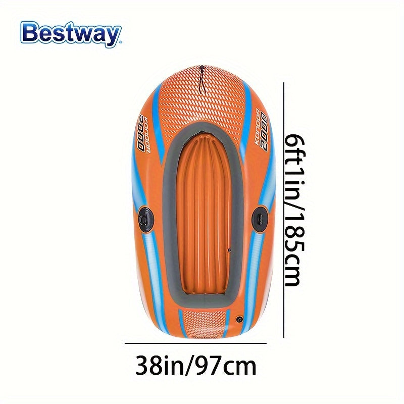 Inflatable Kayak for 1-3 People with Fast Inflation System and Rudder Orange PVC
