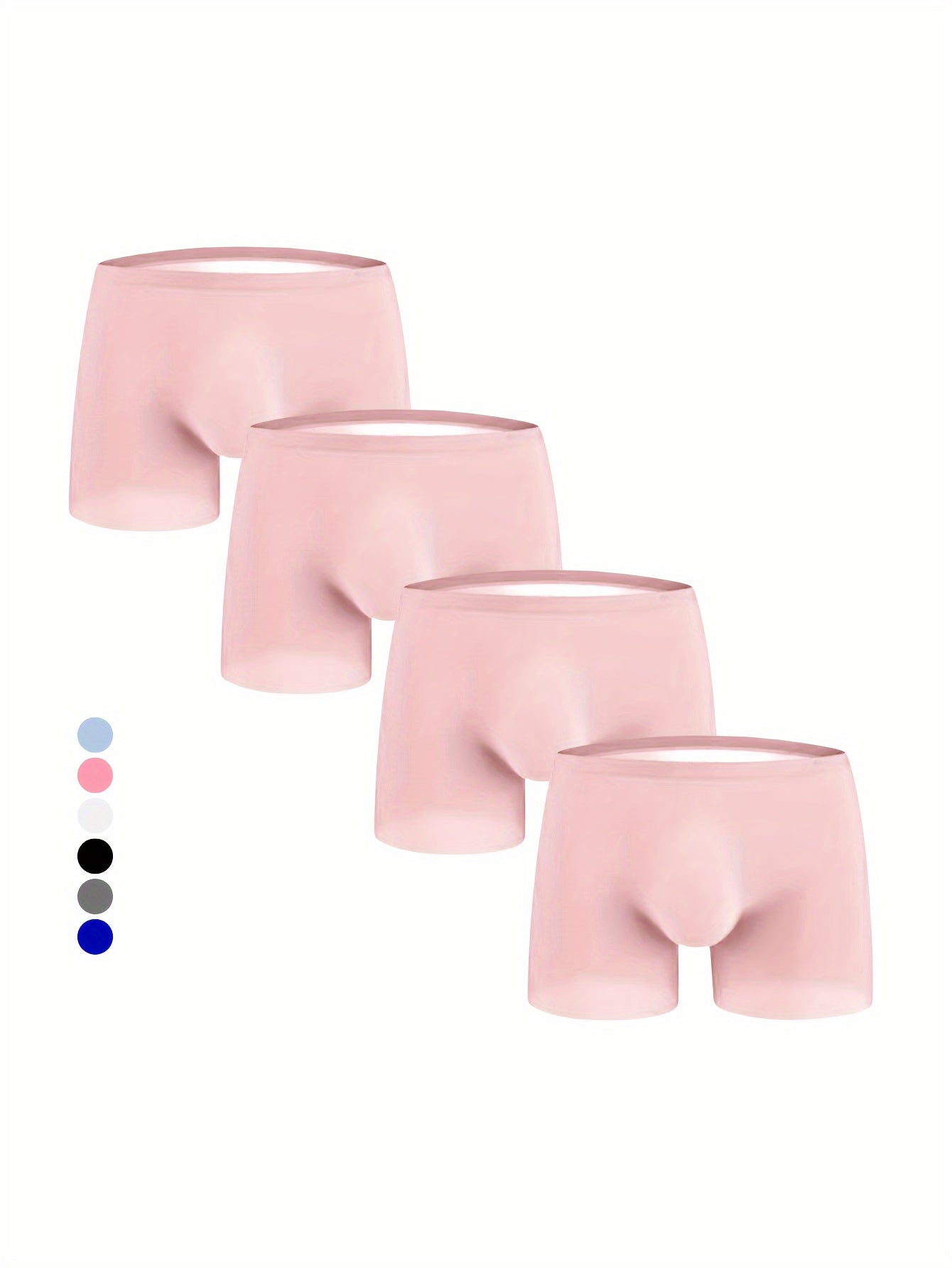 Men's Semi-Sheer Breathable Boxers Briefs 4 Pack Cool Thin Stretchy Underwear