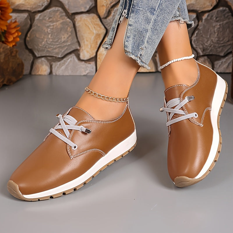 Women's Solid Color Loafers Flat Shoes Comfortable Casual Slip-On