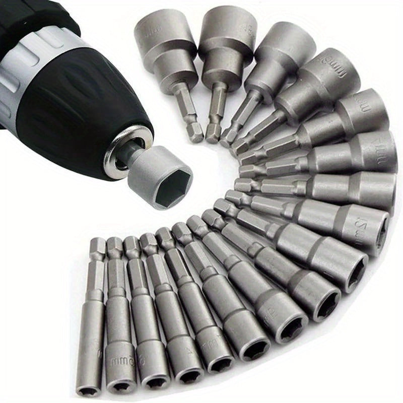 14pcs 1/4 Inch Hexagonal Shank Power Nut Driver Bits Chrome Vanadium Steel