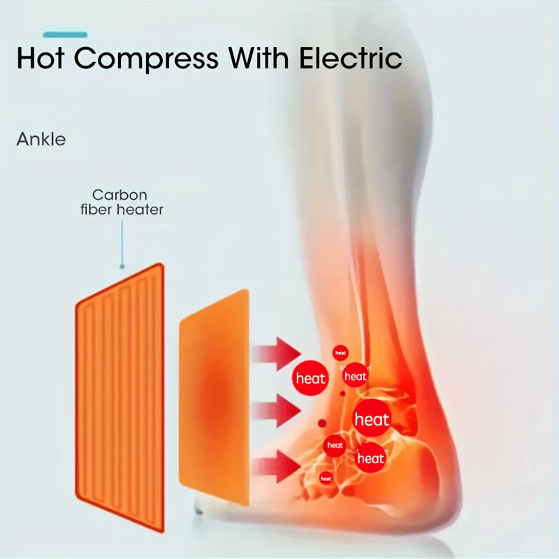 Faja de tobillo con calefacción y masajeador ajustable para rodillas y codos, alimentado por USB, 3 niveles de calor
