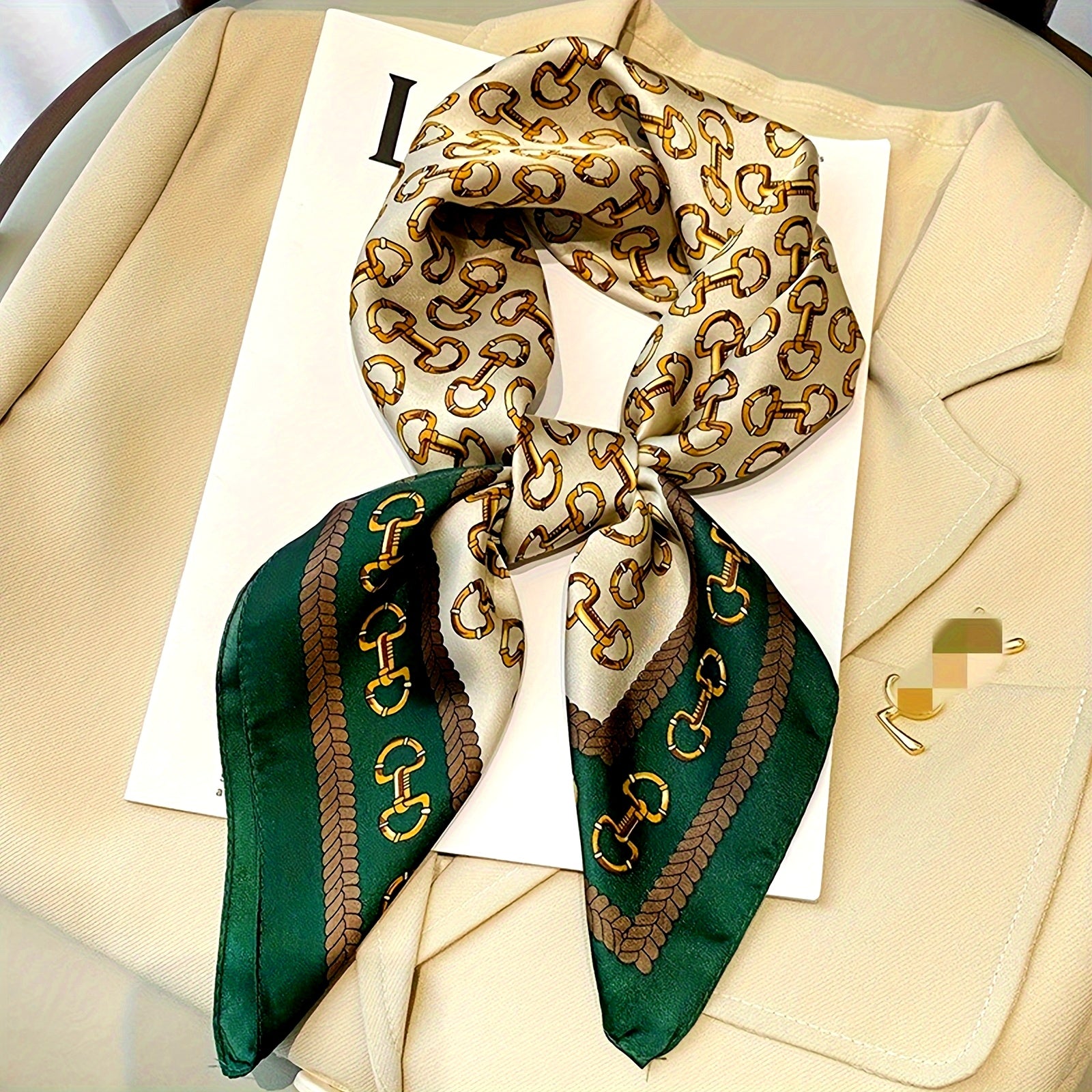 Women’s 70x70cm Polyester Square Scarf with Printed Design for Casual and All-Season Wear