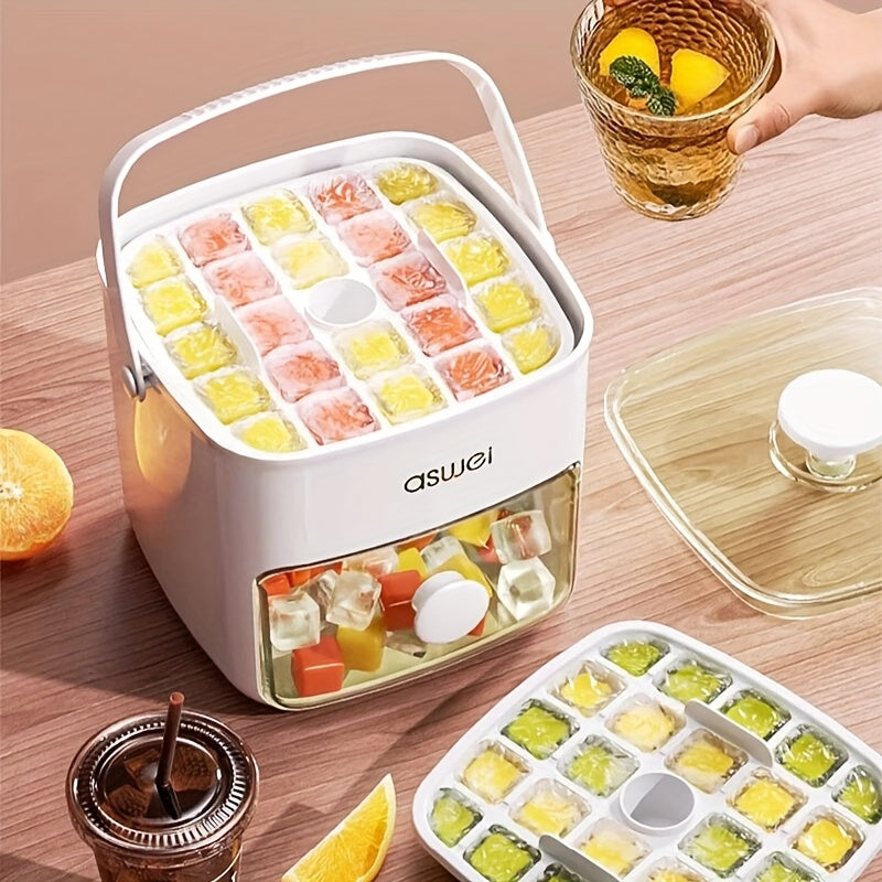 Portable 48-Grid Double-Layer Ice Maker 21L Capacity for Bar and Party Use