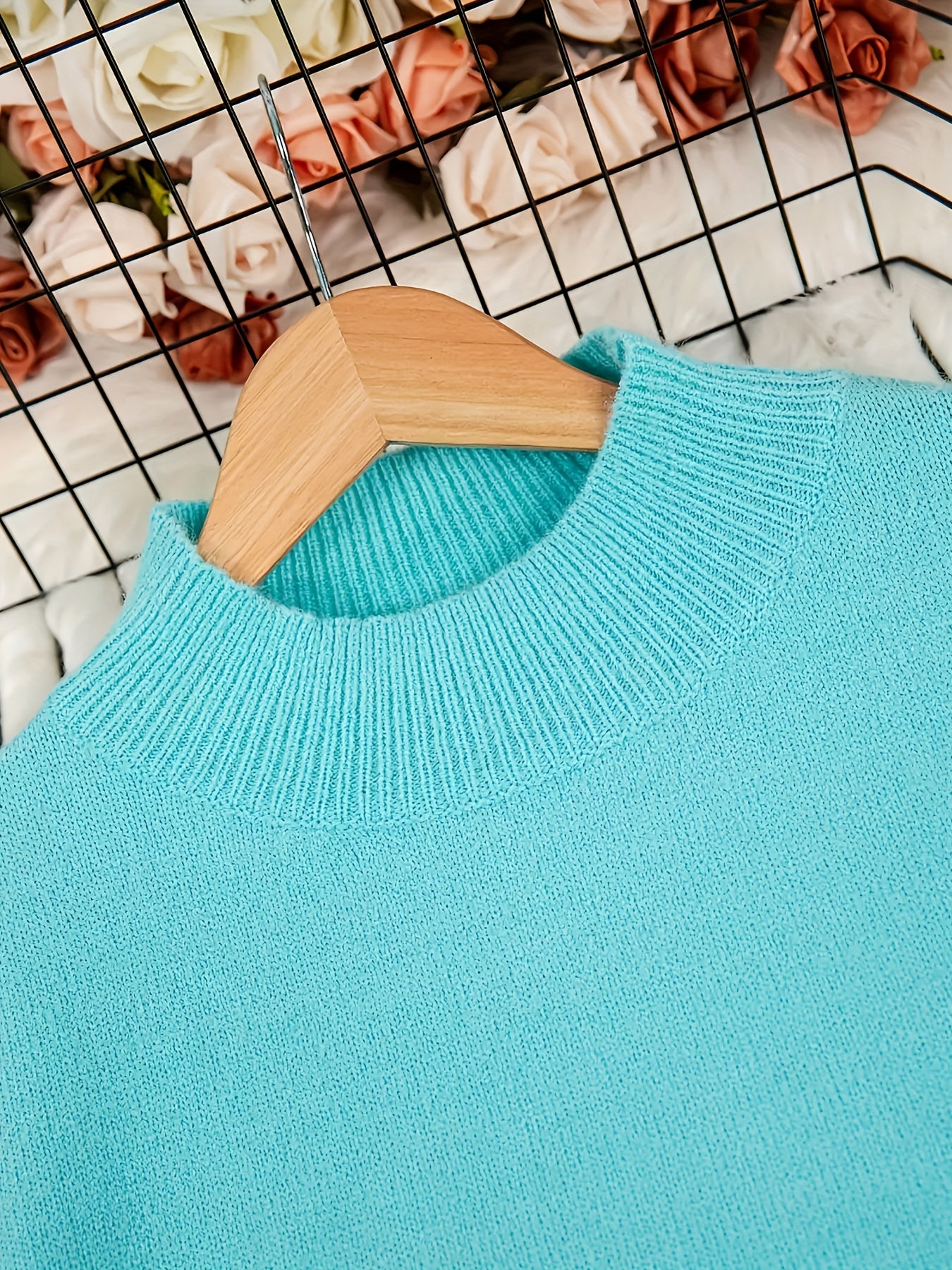 Plus Size Women's Elegant High Neck Sweater Soft Stretch Long Sleeve Autumn Winter Wear