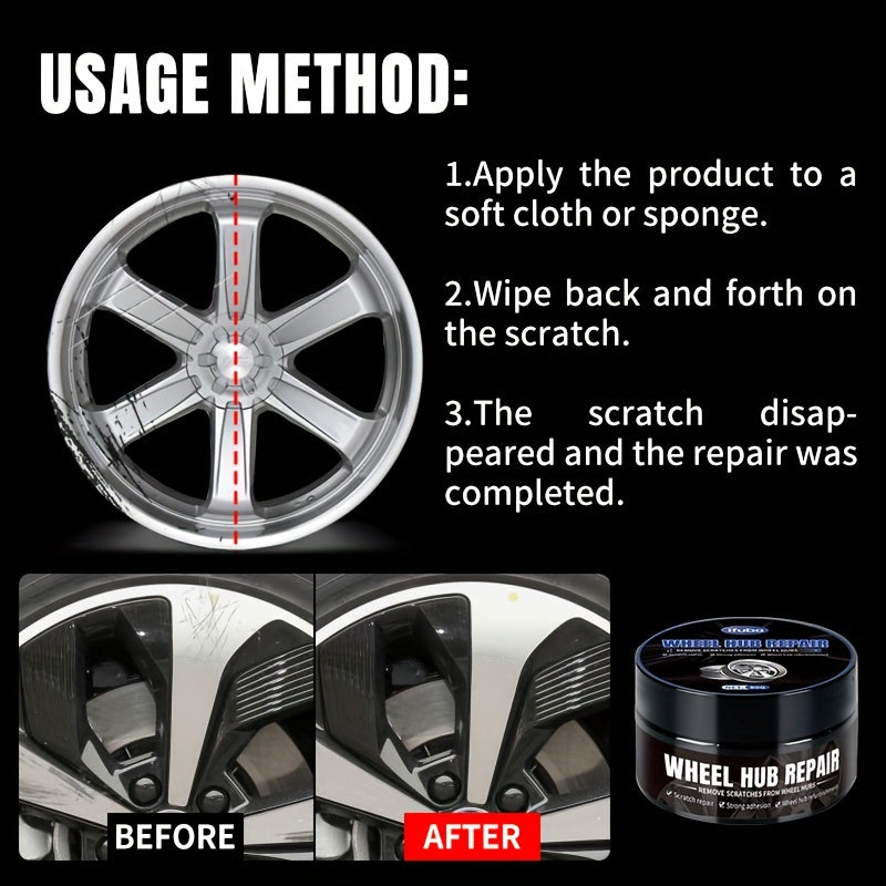 Universal Alloy Wheel Hub Repair Kit Scratch Remover Rust Protector Car Polishing Paste