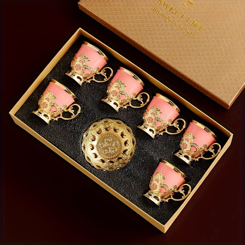 Keramika choynak to'plami 2.8oz, sovg'a qutisi bilan Sakura Train Turkish Arabic Coffee Espresso stakanlari