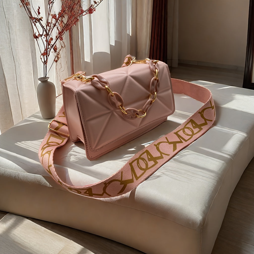 Мини-сумка через плечо из искусственной кожи с широкой лямкой, винтажная кроссбоди для ежедневного использования