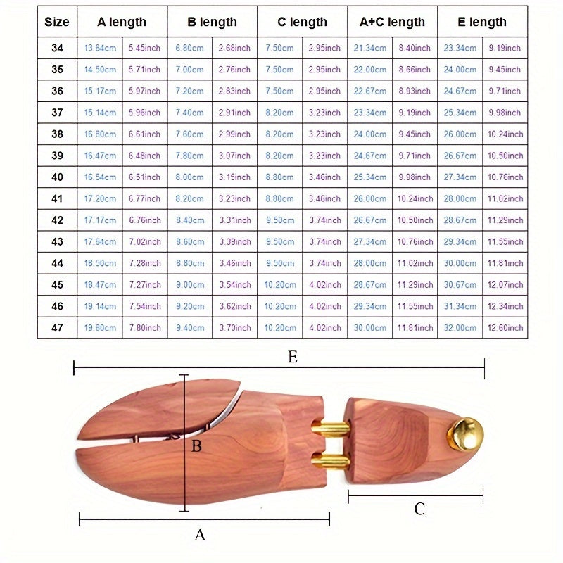 4-Pack Heavy-Duty Cedar Shoe Trees for Men and Women, Adjustable, Space-Saving