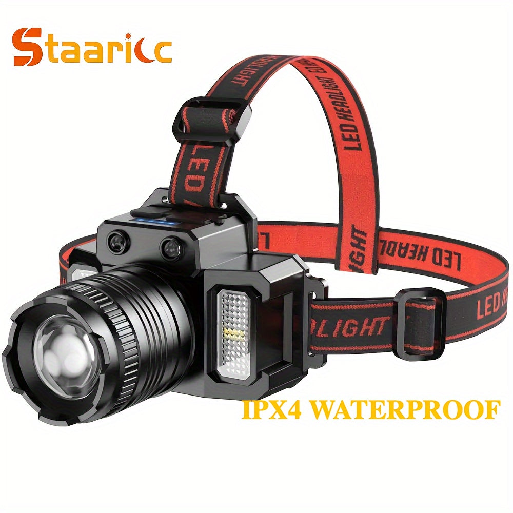 Rechargeable COB LED Headlamp Waterproof 1500mAh Lithium Battery for Outdoor Activities