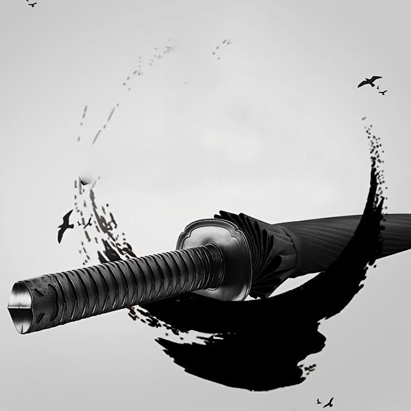 Automatic Samurai Sword Style Umbrella with 16 Iron Ribs Nylon Canopy Water-Resistant