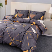 Geometric Pattern Bedding Set Duvet Cover and Pillowcases All-Season Polyester Machine Washable