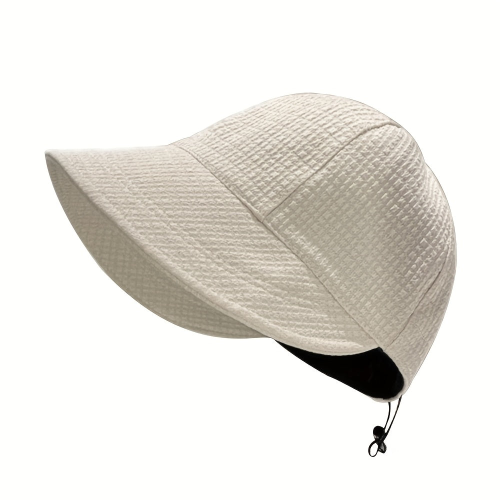 Ayollar uchun Waffle Bucket Hat sozlanadigan keng qirrali quyoshdan himoyalovchi nafas oladigan polyester