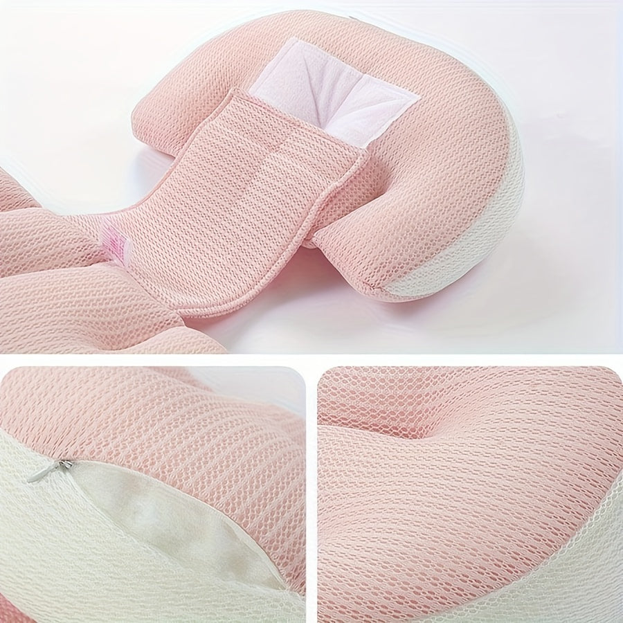 Pregnancy Pillow U-Shaped Support for Side Sleeping Adjustable Belly and Back Soft Polyester