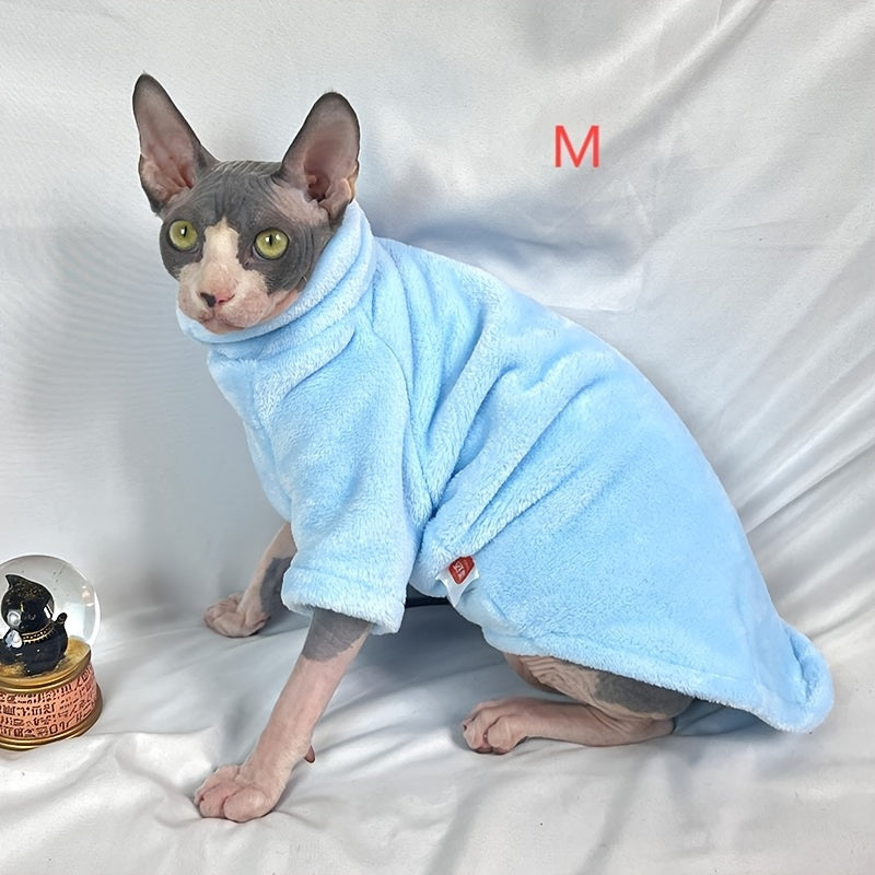 Soft Warm Sphynx Cat Turtleneck Pullover for Small and Extra Small Breeds