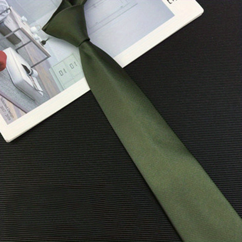 Men's Green Skinny Necktie 8cm Formal Business Dress Accessory