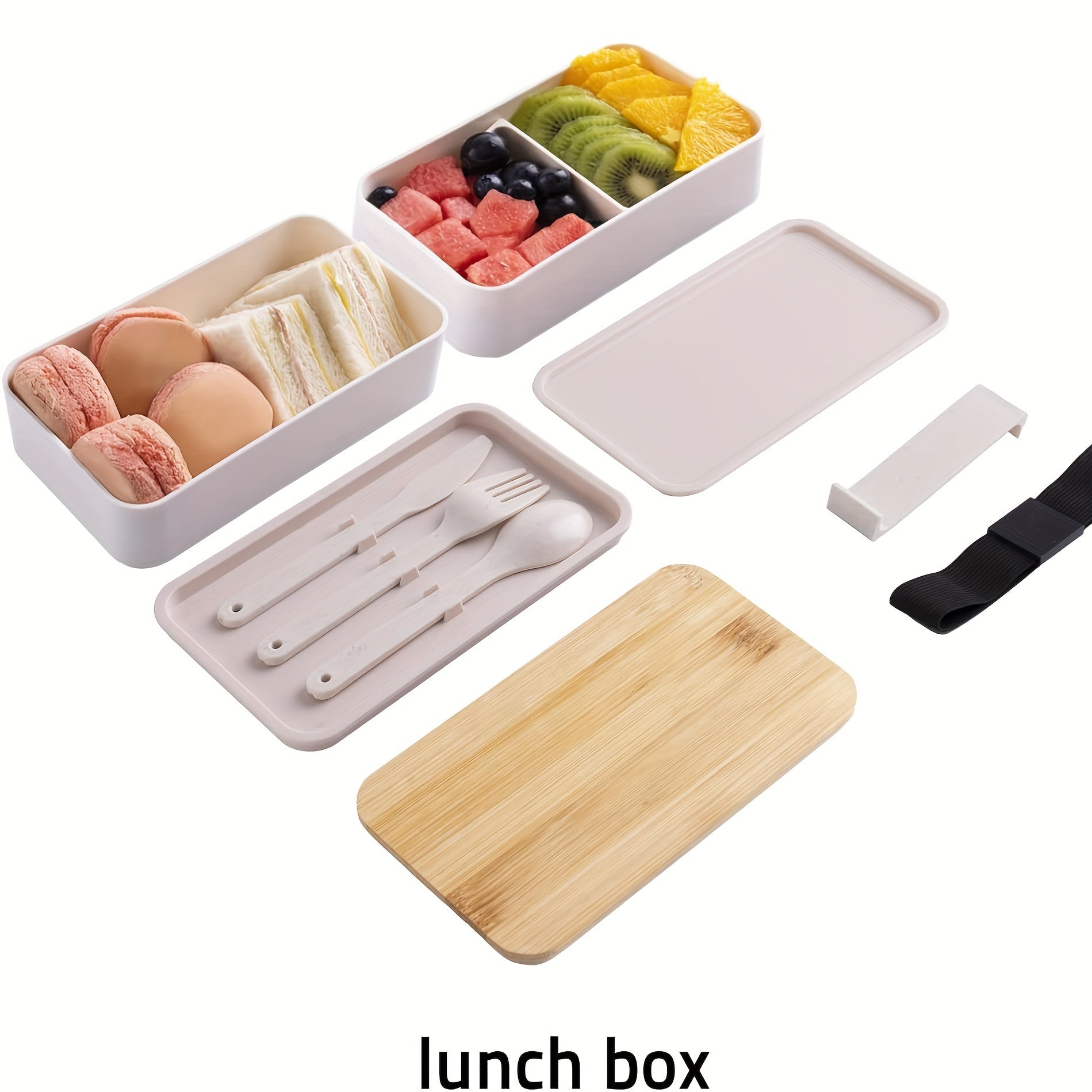 Insulated Bento Lunch Box Set with Leakproof Containers, Bamboo Lids, Dividers