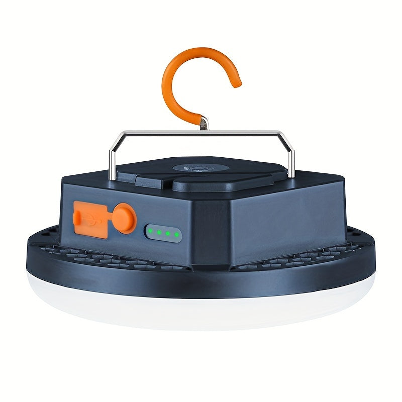 Linterna de camping LED recargable con base magnética, batería de litio de 4800mAh y 4 modos