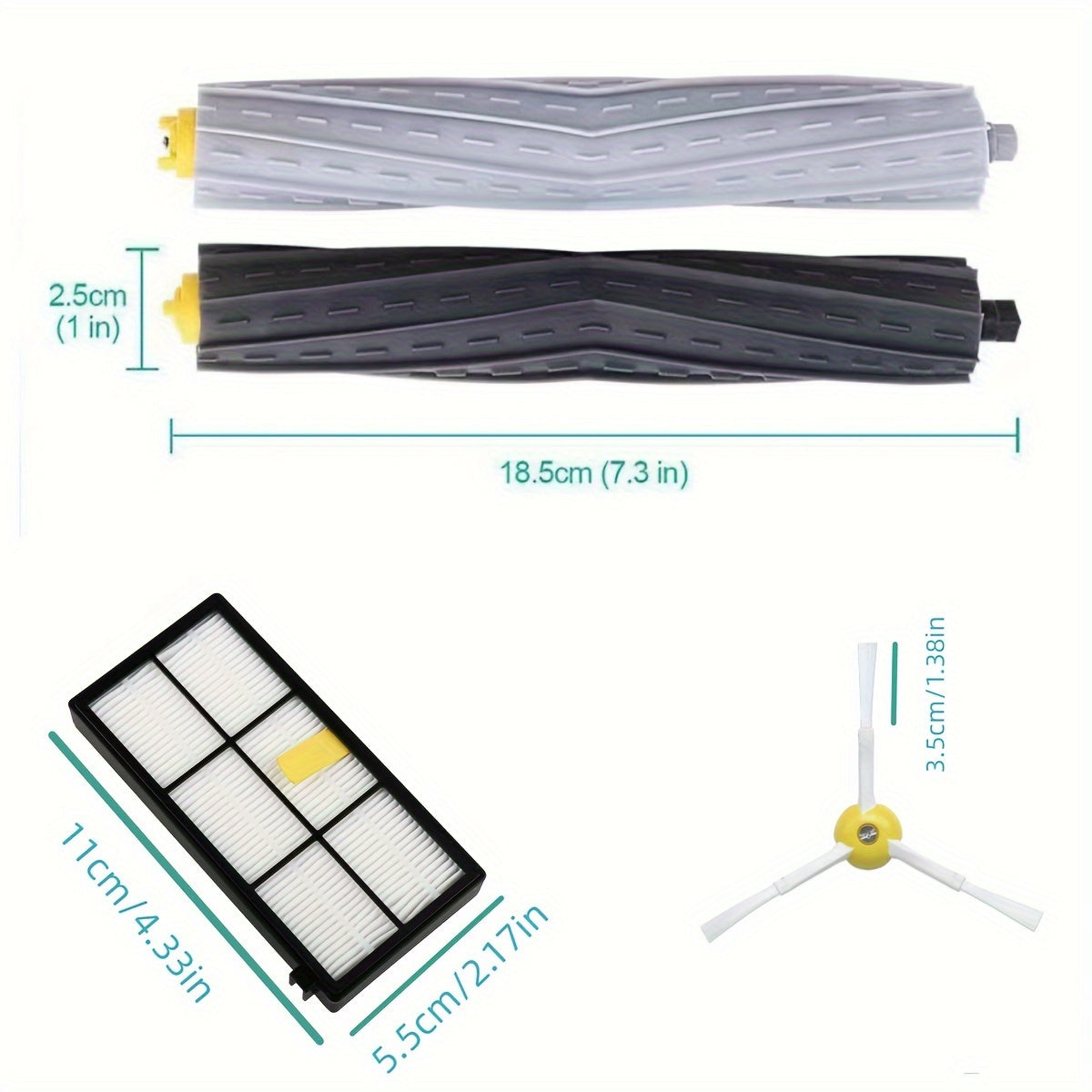 Replacement Vacuum Accessories for Series 800 and 900 Robot Vacuums Filters Side Brushes Roller Brushes