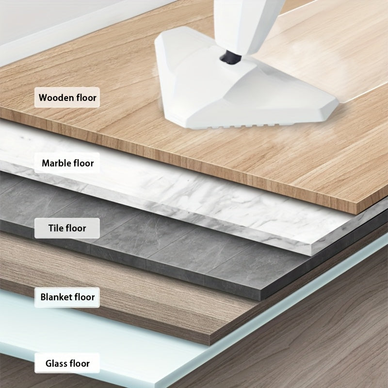 Mopa de vapor de alta temperatura blanca y roja con mango ajustable, limpiador de suelos multifuncional