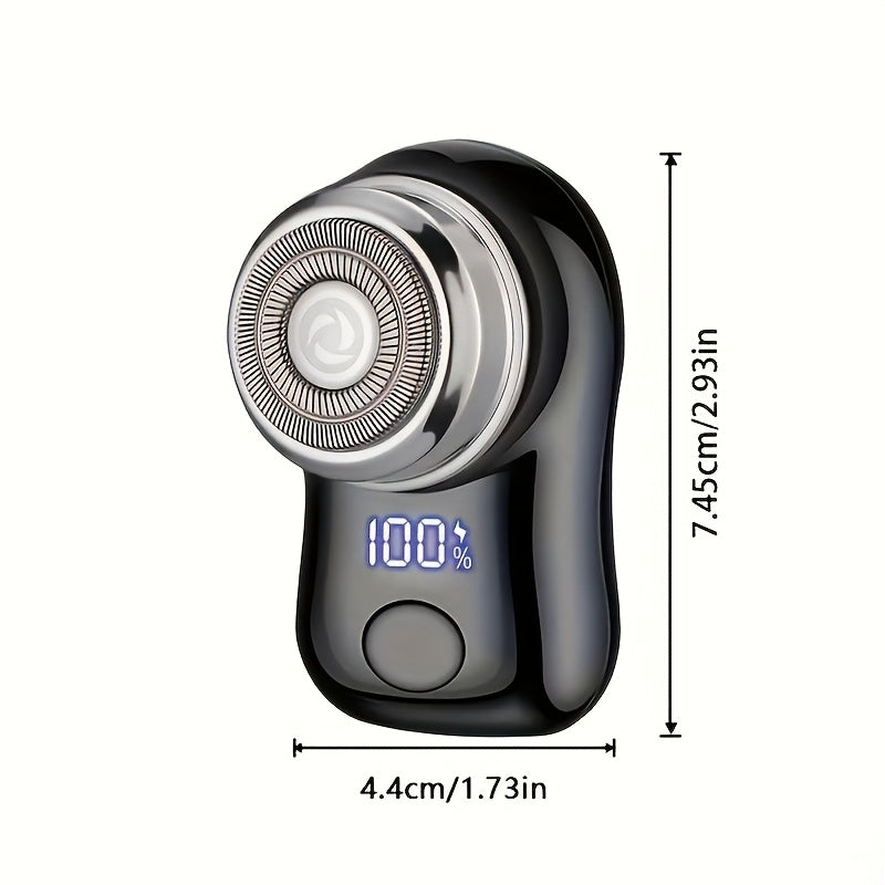 Afeitadora eléctrica mini para hombres con pantalla digital, recargable, impermeable y de acero inoxidable