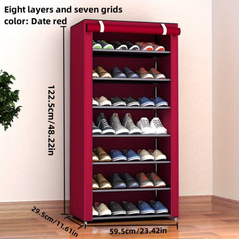 Multi-Layer Metal Shoe Rack, Dustproof, Space Saving Entryway Organization