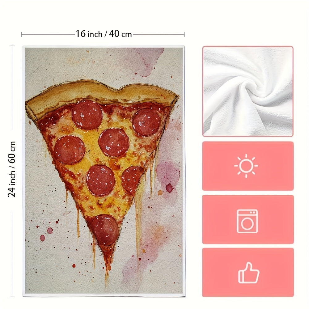 Ultra Soft Kitchen Towels Set with Funny Pizza Is My Valentine Design 40x60 cm