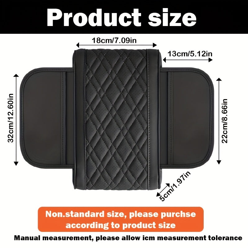 Подушка подлокотника для автомобиля с держателем для телефона, из искусственной кожи, эргономичная, регулируемая по высоте