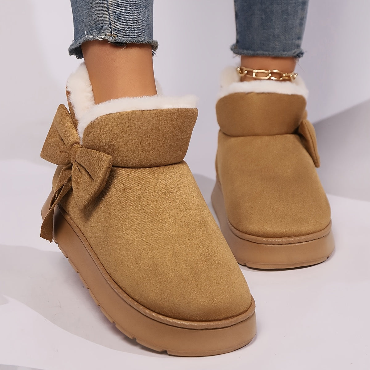 Women's Cozy Snow Boots Slip-On Fleece Lined Winter Shoes