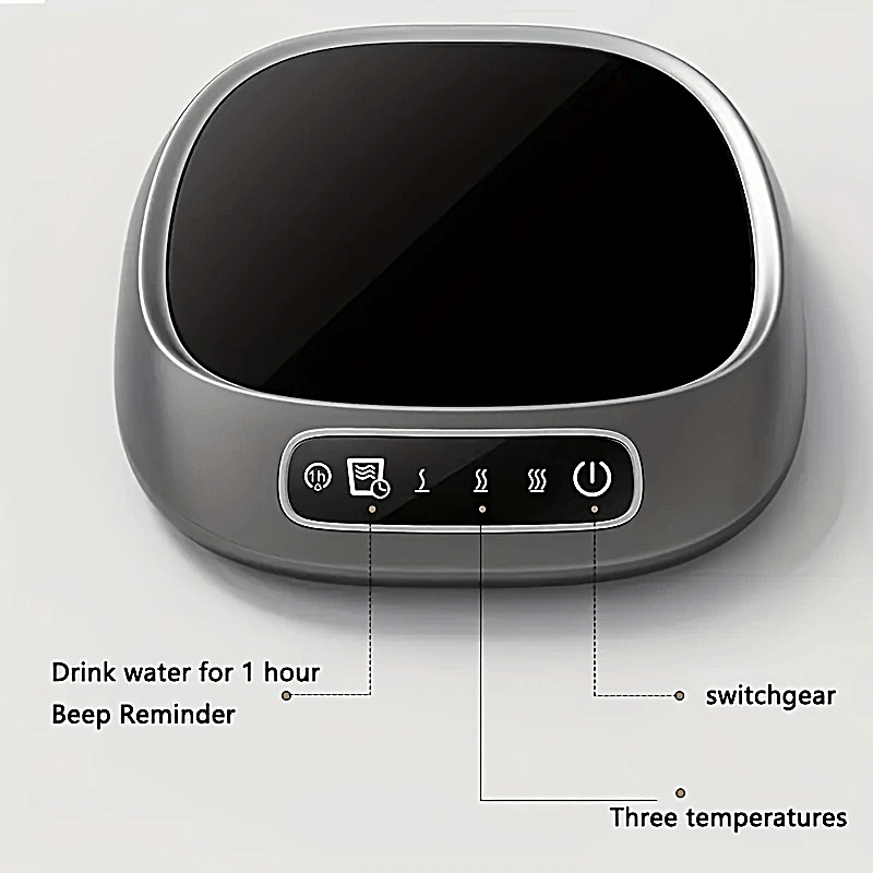 Touch Screen Heating Cup Mat USB Powered 3-Speed Temperature Control for Hot Drinks