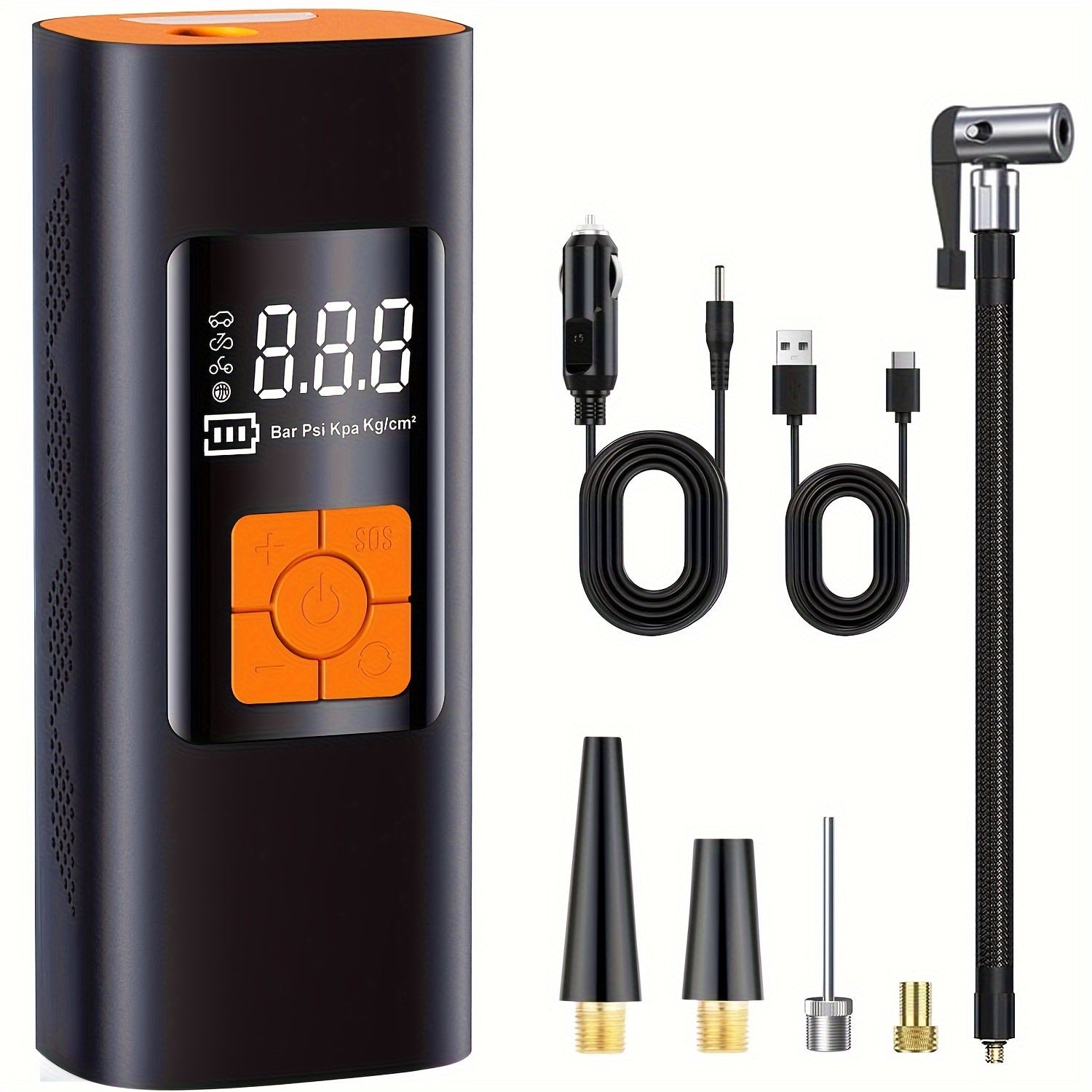 Портативный 6000мАч перезаряжаемый мини-компрессор для накачки шин для автомобиля и велосипеда