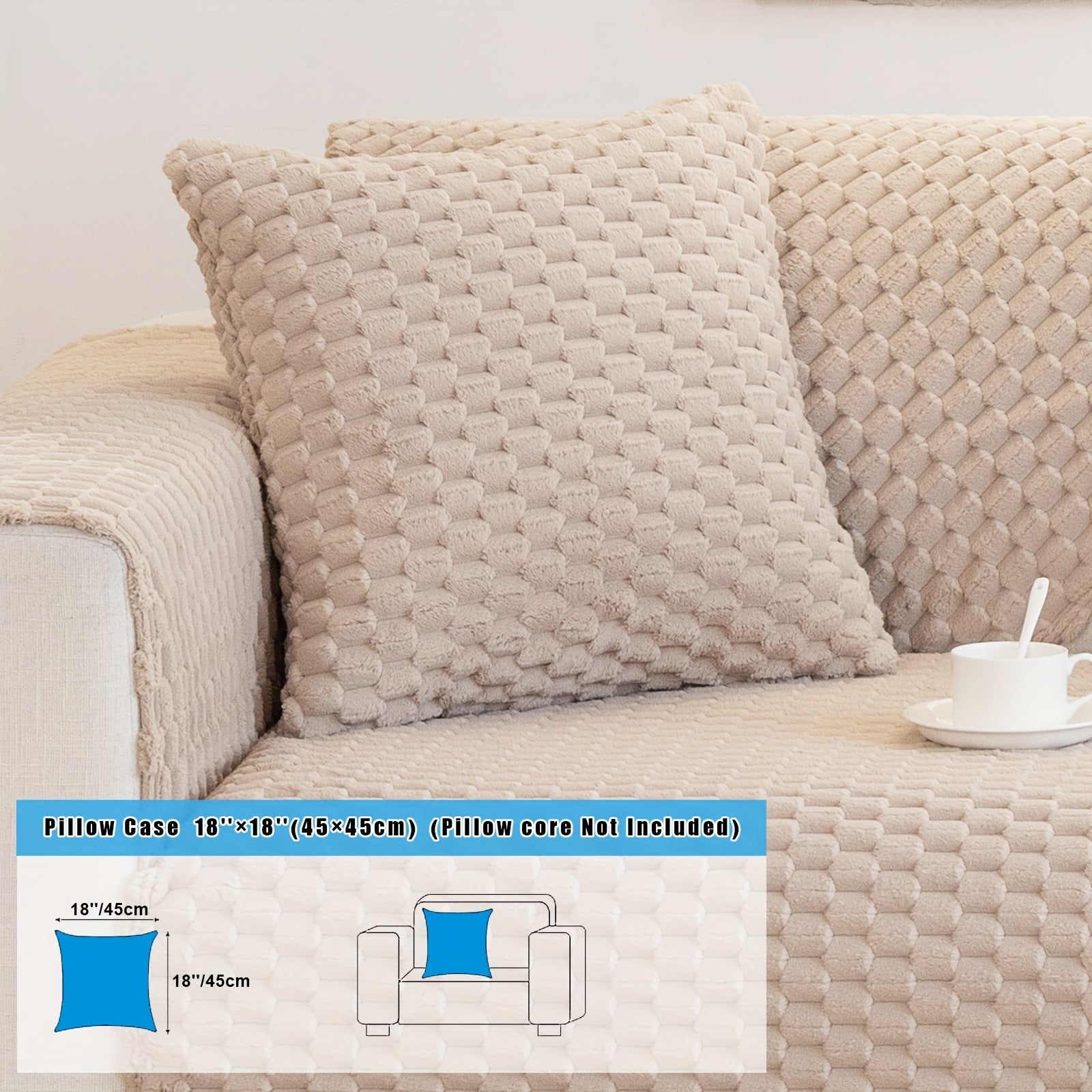 Velvet Sofa Cover Non-Slip Pet-Friendly Thick Furniture Slipcover for Armchairs and Sectionals