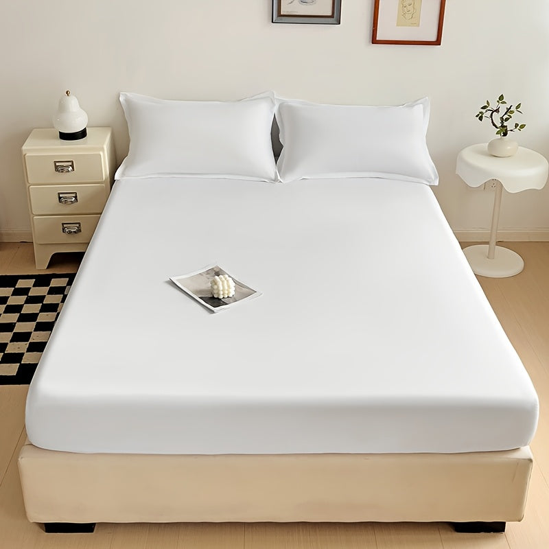 Sábana ajustada de microfibra transpirable, azul profundo, resistente a manchas, ropa de cama para todas las estaciones