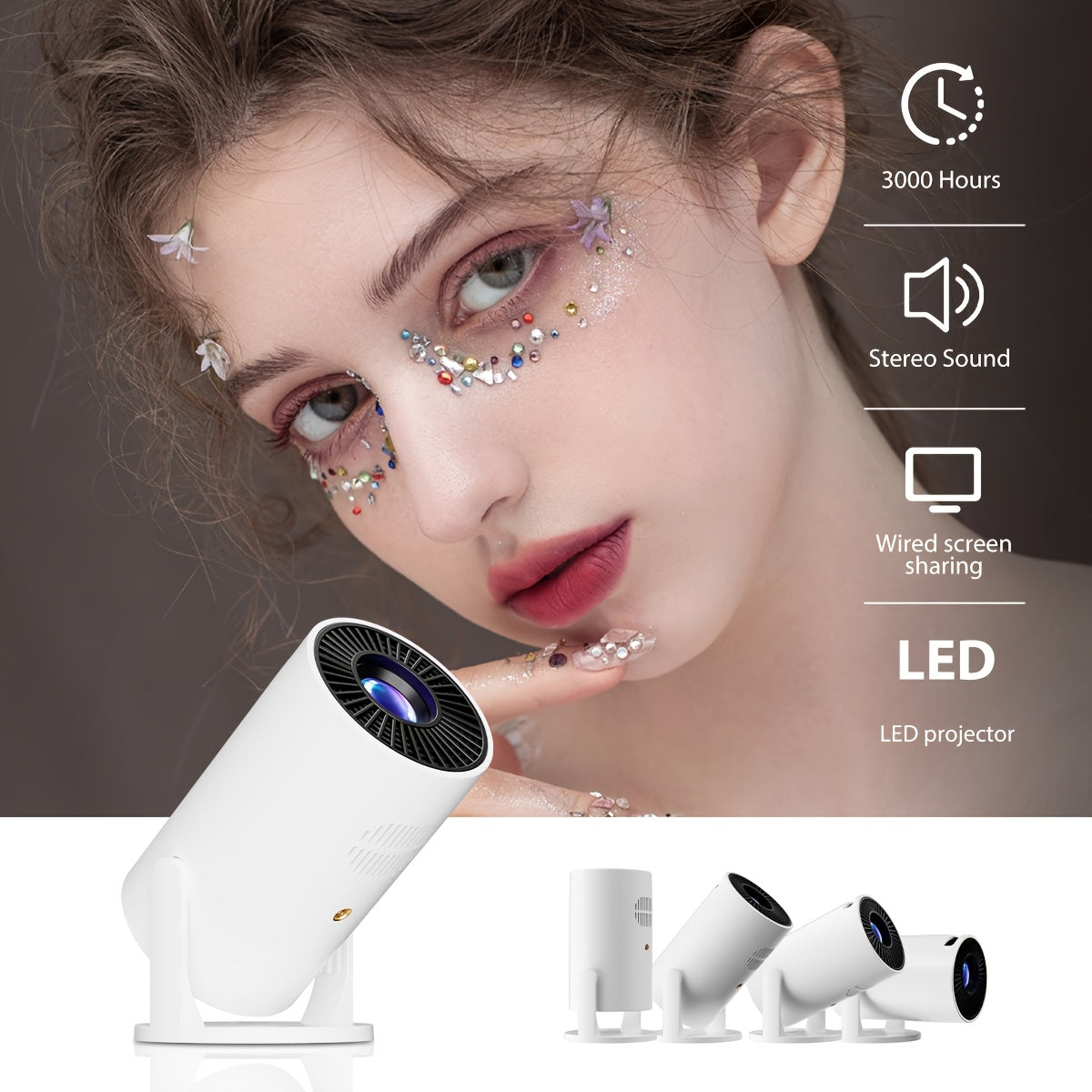 Mini Portable Projector for Smartphones Tablets Laptops Supports 1080P